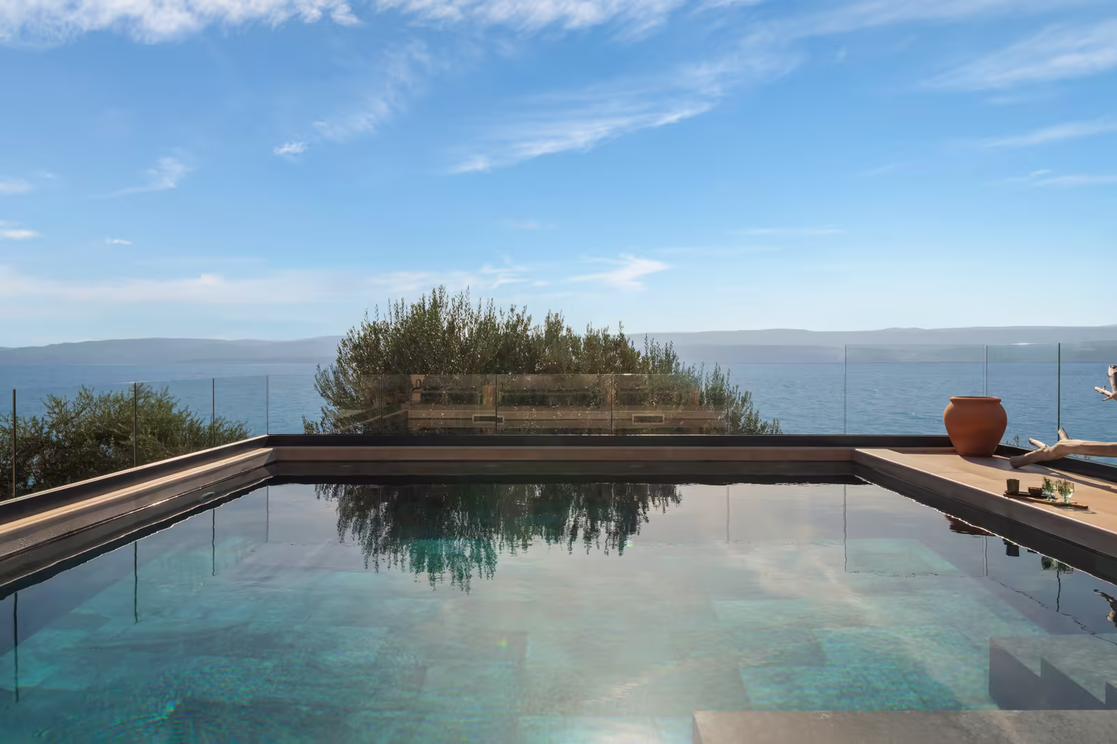 Sea view villa terrace above the Adriatic